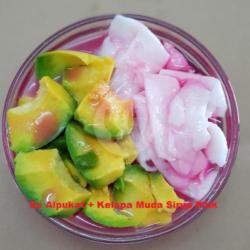 Es Alpukat Kelapa Muda Sirup Pink