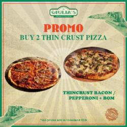 Thin Crust Pizza Giulias Smoked Bacon / Thin Crust Pizza 12hr Smoked Pepperoni   Thin Crust Pizza Bom