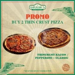 Thin Crust Pizza Giulias Smoked Bacon / Thin Crust Pizza 12hr Smoked Pepperoni   Thin Crust Pizza Classic