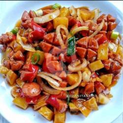 Sosis Kentang Saus Bbq