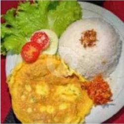 Telor Dadar Dua Telor  Nasi Putih