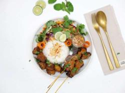 Chicken Sate Spring Bowls