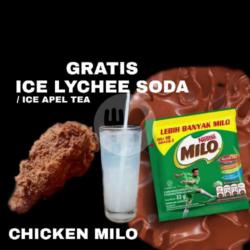 Chicken Milo Gratis Ice Apel Tea/ Lychee Soda