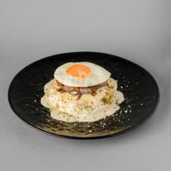 Carbonara Rice Beef Patty And Egg