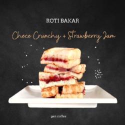 Roti Bakar Choco Crunchy   Strawberry Jam.