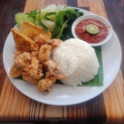 Tempong Cumi Komplit   Nasi