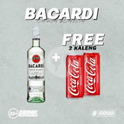 Promo Bacardi Carta Blanca White Rum 750ml   Gratis 2 Coca Cola Kaleng 250ml