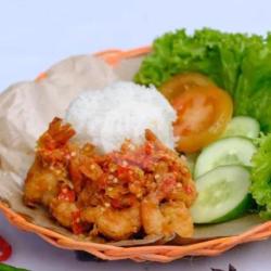 Paket Nasi Dan Udang Goreng Penyet