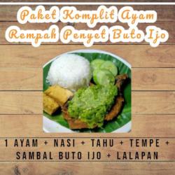 Paket Komplit Ayam Rempah Penyet Sambal Buto Ijo