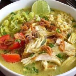 Soto Ayam Kampung Nasi Pisah   2 Pcs Krupuk Kaleng