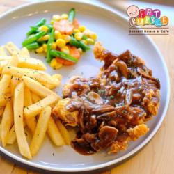 Chicken Fried Steak With Gravy And Fries