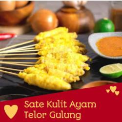 Sate Kulit Ayam Telur Gulung