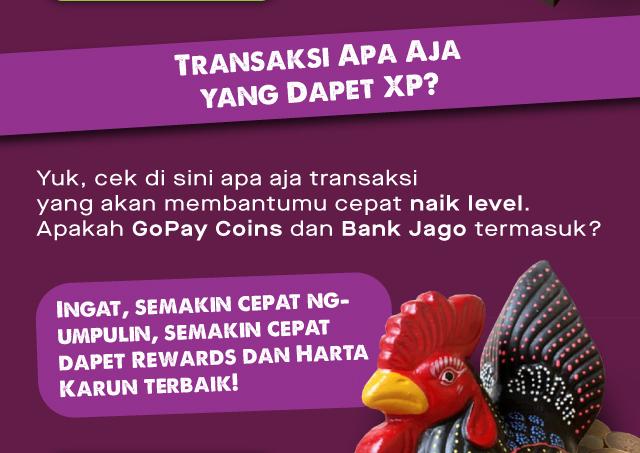 Transaksi apa aja yang dapet XP?