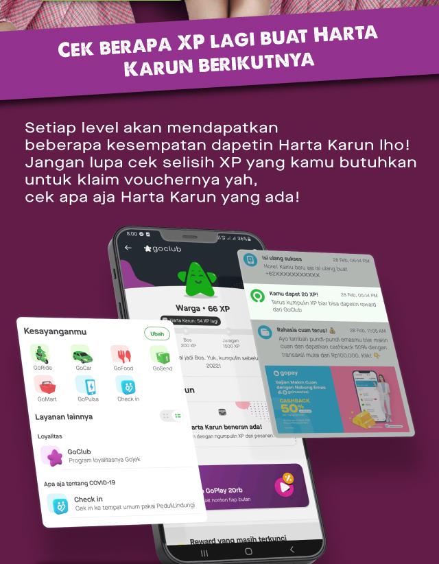Cek berapa XP lagi buat harta karun berikutnya