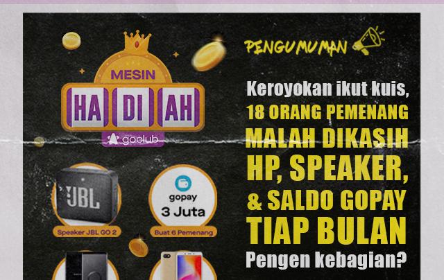 18 pemenang mesian hadiah dari GoClub