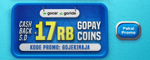 GoCar GoRide Cashback s.d. Rp17.000 GoPay Coins