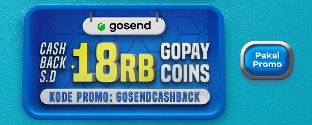 GoSend Cashback s.d. Rp18.000 GoPay Coins