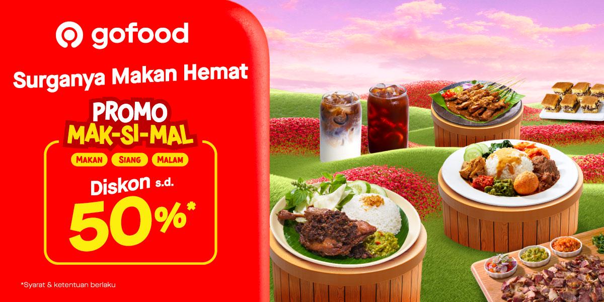 Menu diskon hingga 50% setiap hari buat beli makan dan jajanan favoritmu! ✨